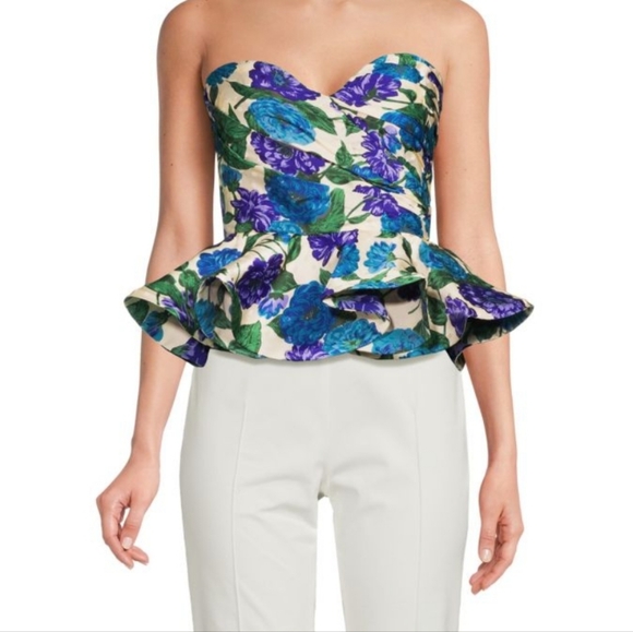 Ronny Kobo Collection Tops - Floral Strapless Top